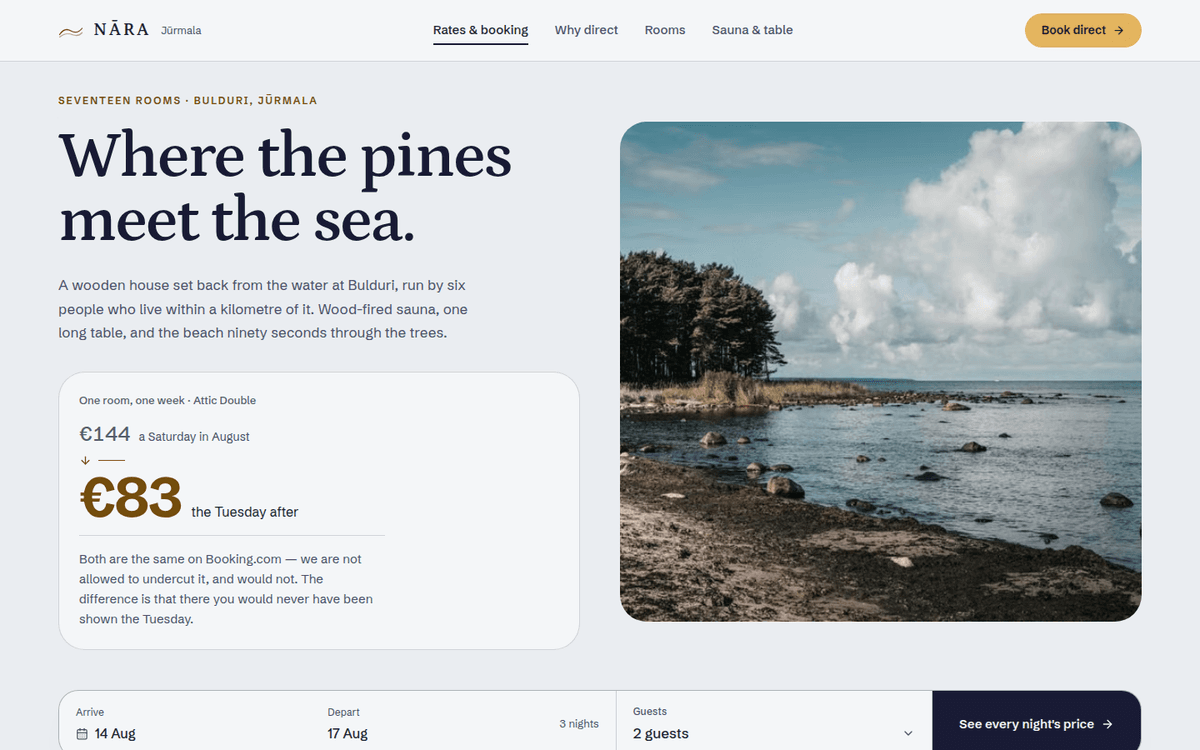 Nāra — Direct Booking Concept for Independent Hotels